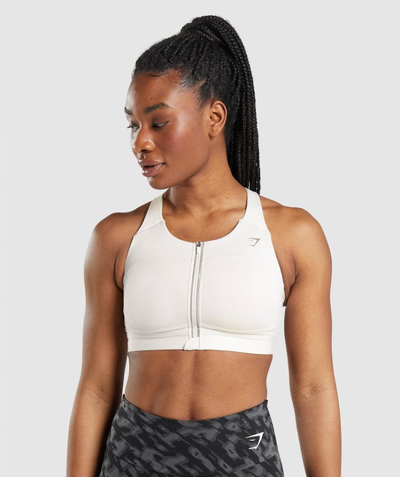 Women\'s Gymshark Speed Sports Bra White | NZ 0IDCGU